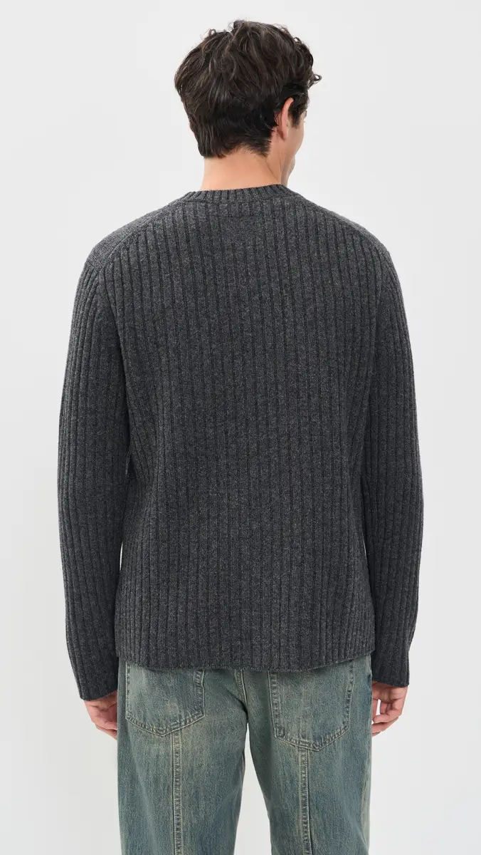 Helmut Lang Rustic Wool Rib Crew Sweater | Thumbnail 3 Helmut Lang Rustic Wool Rib Crew Sweater | Thumbnail 3