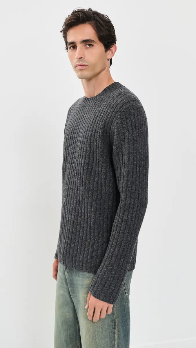 Helmut Lang Rustic Wool Rib Crew Sweater | Thumbnail 4 Helmut Lang Rustic Wool Rib Crew Sweater | Thumbnail 4