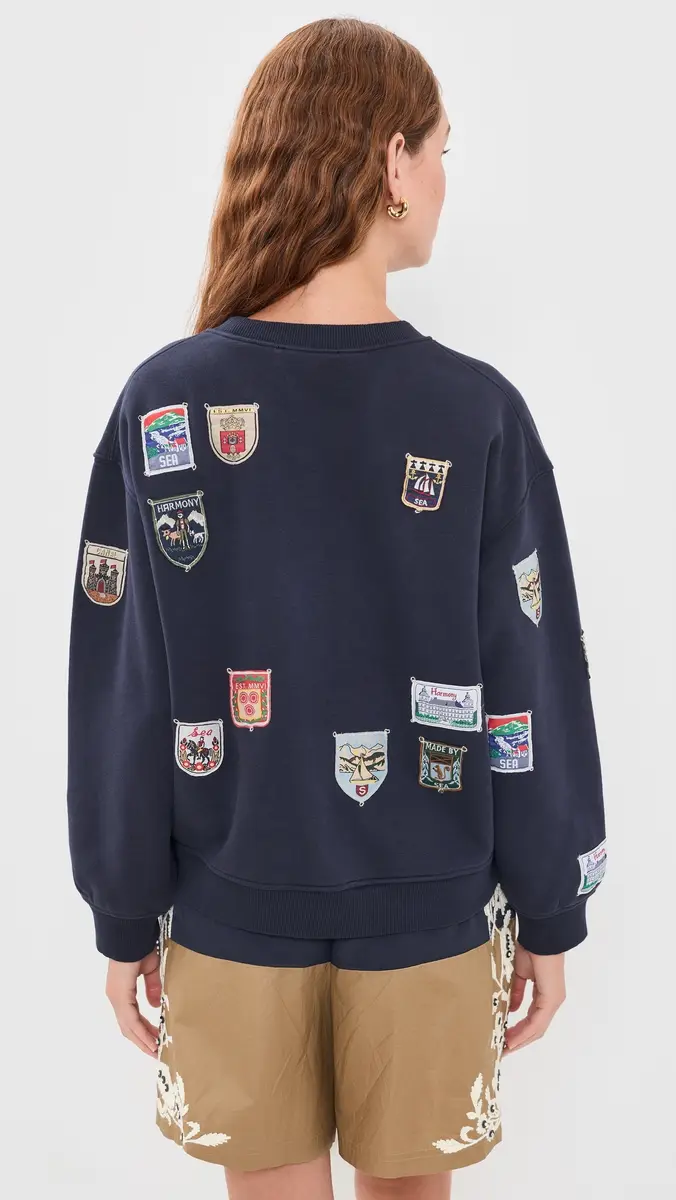 Sea Davis Patchwork Crew Neck Sweatshirt | Thumbnail 4 Sea Davis Patchwork Crew Neck Sweatshirt | Thumbnail 4