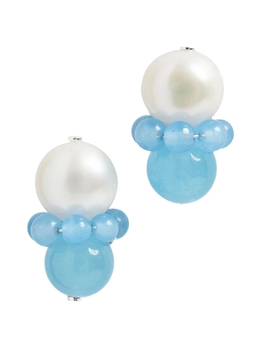 Completedworks Freshwater Pearls Agate Bead Earrings