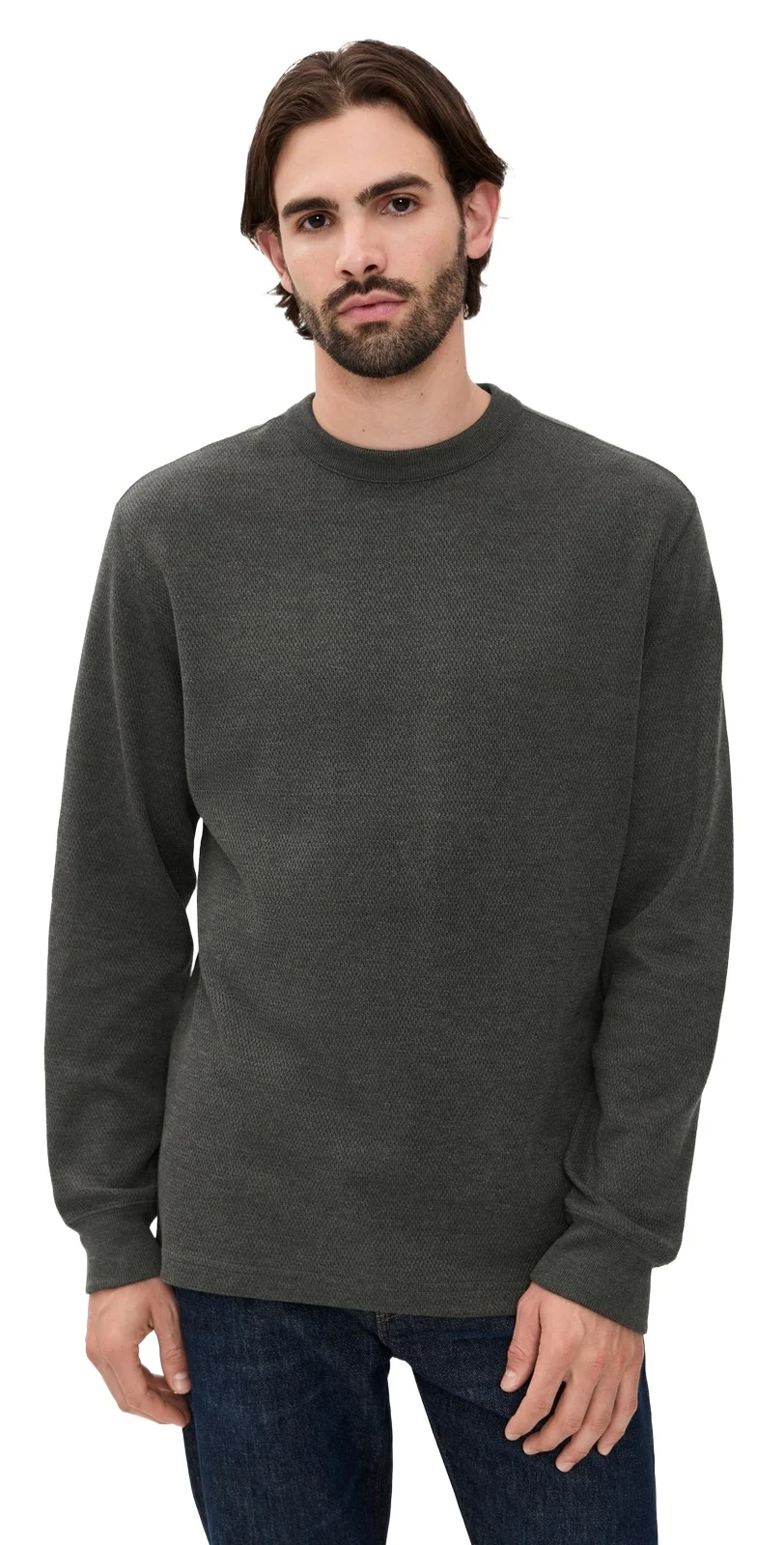 Waffle Knit Thermal Crewneck