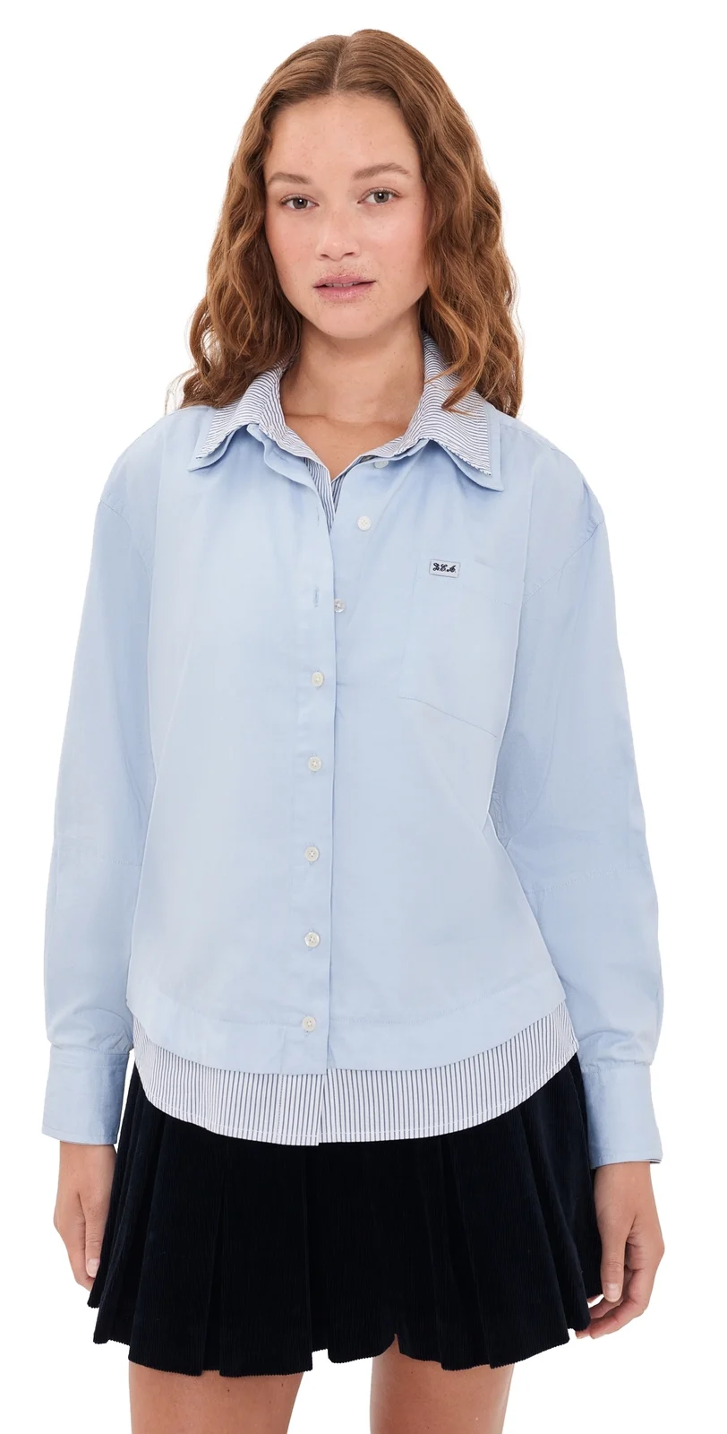 Zayna Double Layered Button Down Zayna Double Layered Button Down