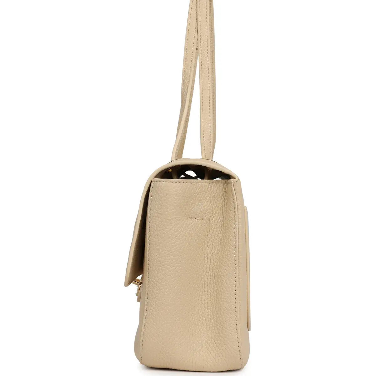 Chanel Chanel Maxi "Souplissimo" Small Flap Bag Light Beige Grained Calfskin Gold Hardware | Thumbnail 3 Chanel Chanel Maxi "Souplissimo" Small Flap Bag Light Beige Grained Calfskin Gold Hardware | Thumbnail 3