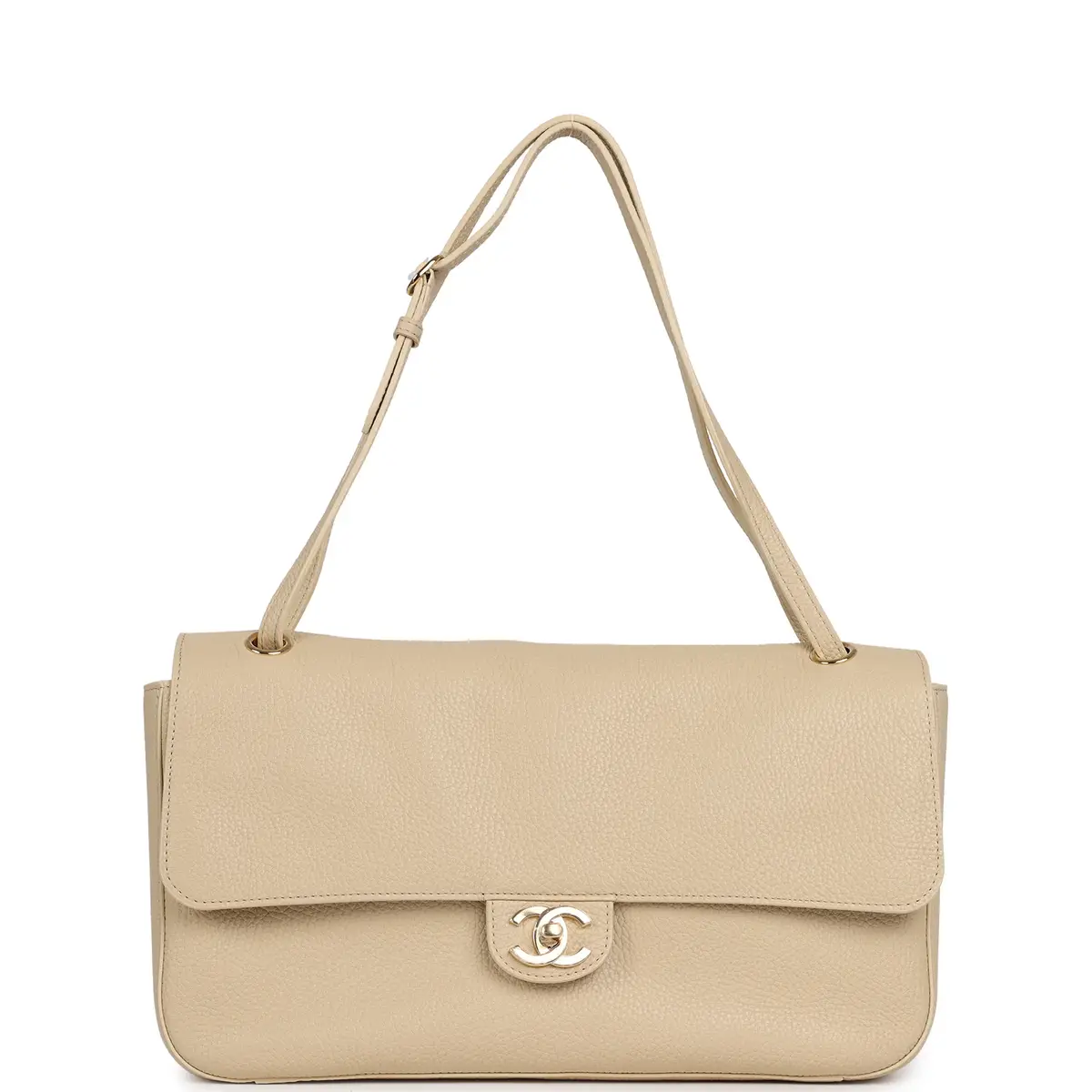 Chanel Chanel Maxi "Souplissimo" Small Flap Bag Light Beige Grained Calfskin Gold Hardware | Thumbnail 7 Chanel Chanel Maxi "Souplissimo" Small Flap Bag Light Beige Grained Calfskin Gold Hardware | Thumbnail 7