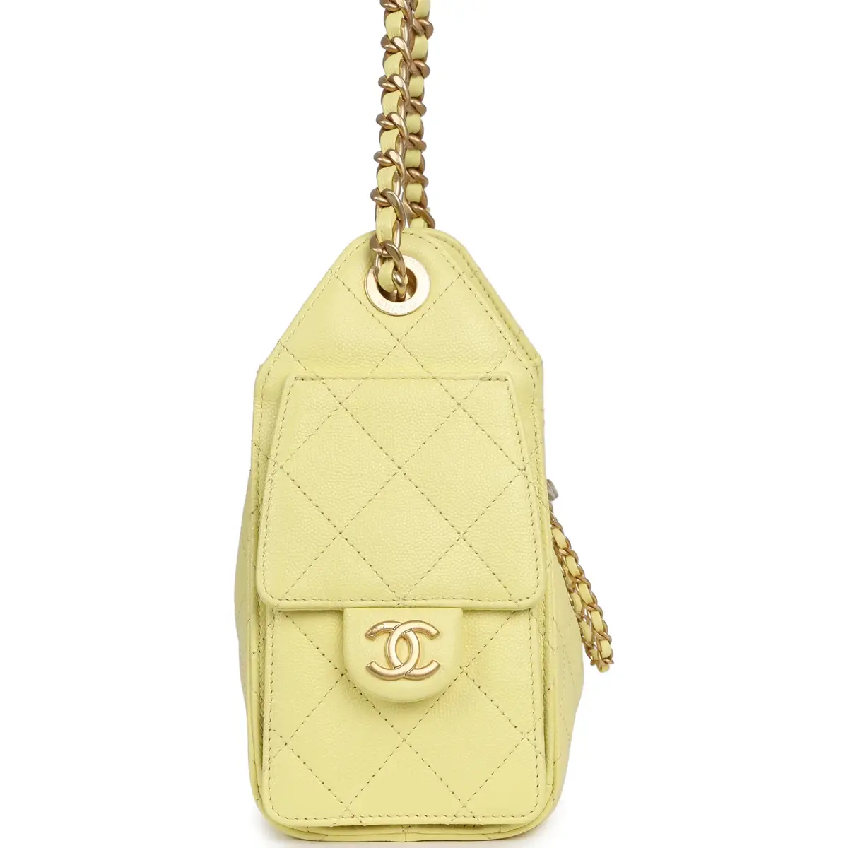 Chanel Chanel Mini 25 Hobo Bag Light Yellow Caviar Antique Gold Hardware | Thumbnail 3 Chanel Chanel Mini 25 Hobo Bag Light Yellow Caviar Antique Gold Hardware | Thumbnail 3