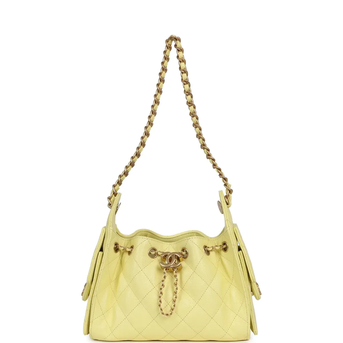 Chanel Chanel Mini 25 Hobo Bag Light Yellow Caviar Antique Gold Hardware | Thumbnail 6 Chanel Chanel Mini 25 Hobo Bag Light Yellow Caviar Antique Gold Hardware | Thumbnail 6