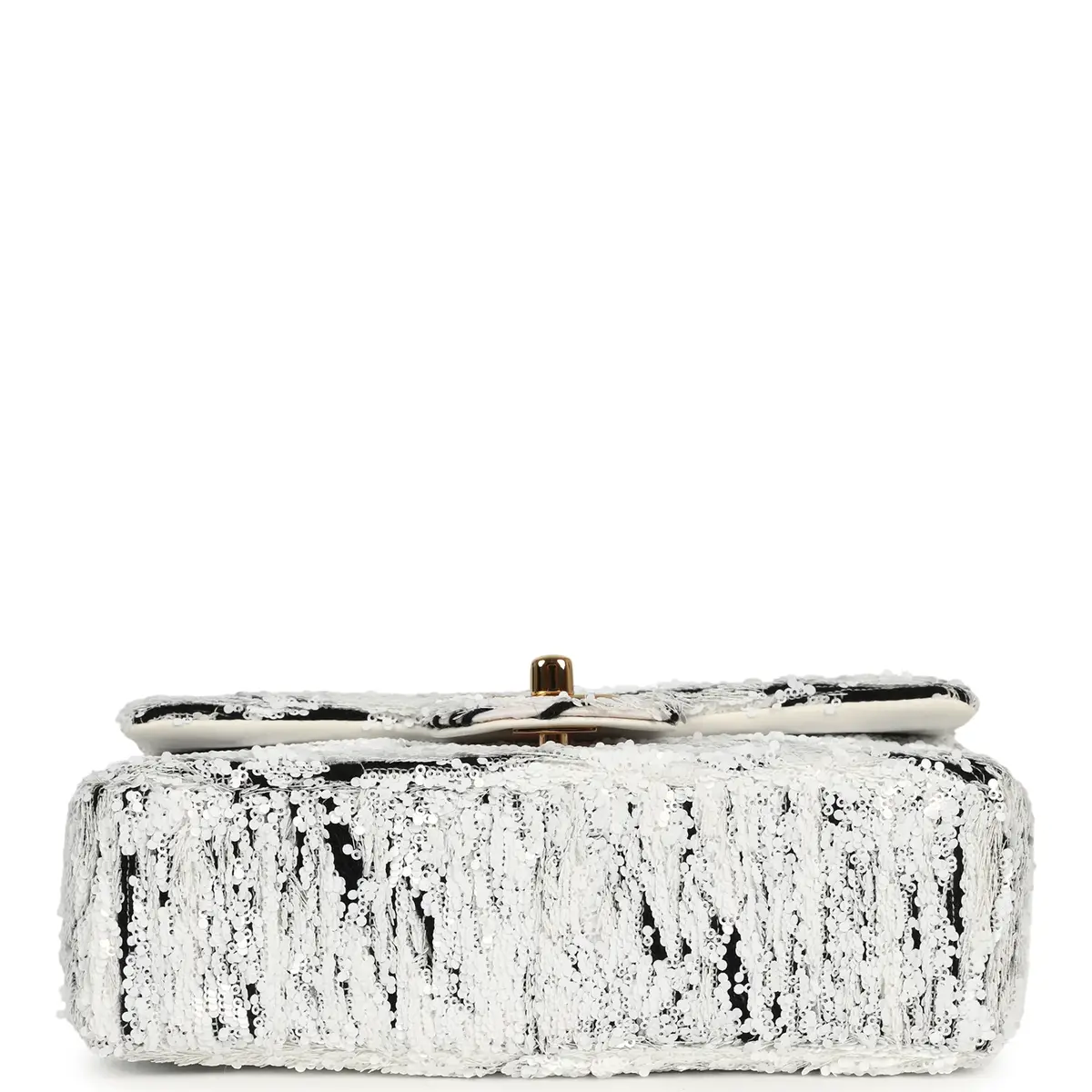 Chanel Chanel Mini Rectangular Flap Bag White, Black Sequins Gold Hardware | Thumbnail 6 Chanel Chanel Mini Rectangular Flap Bag White, Black Sequins Gold Hardware | Thumbnail 6