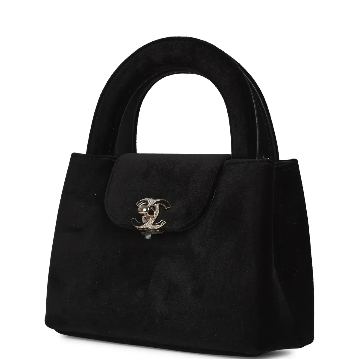 Chanel Chanel Small Kelly Shopper Black Velvet Crystal Light Gold Hardware | Thumbnail 5 Chanel Chanel Small Kelly Shopper Black Velvet Crystal Light Gold Hardware | Thumbnail 5