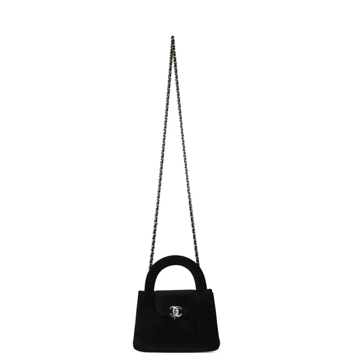 Chanel Chanel Small Kelly Shopper Black Velvet Crystal Light Gold Hardware | Thumbnail 7 Chanel Chanel Small Kelly Shopper Black Velvet Crystal Light Gold Hardware | Thumbnail 7