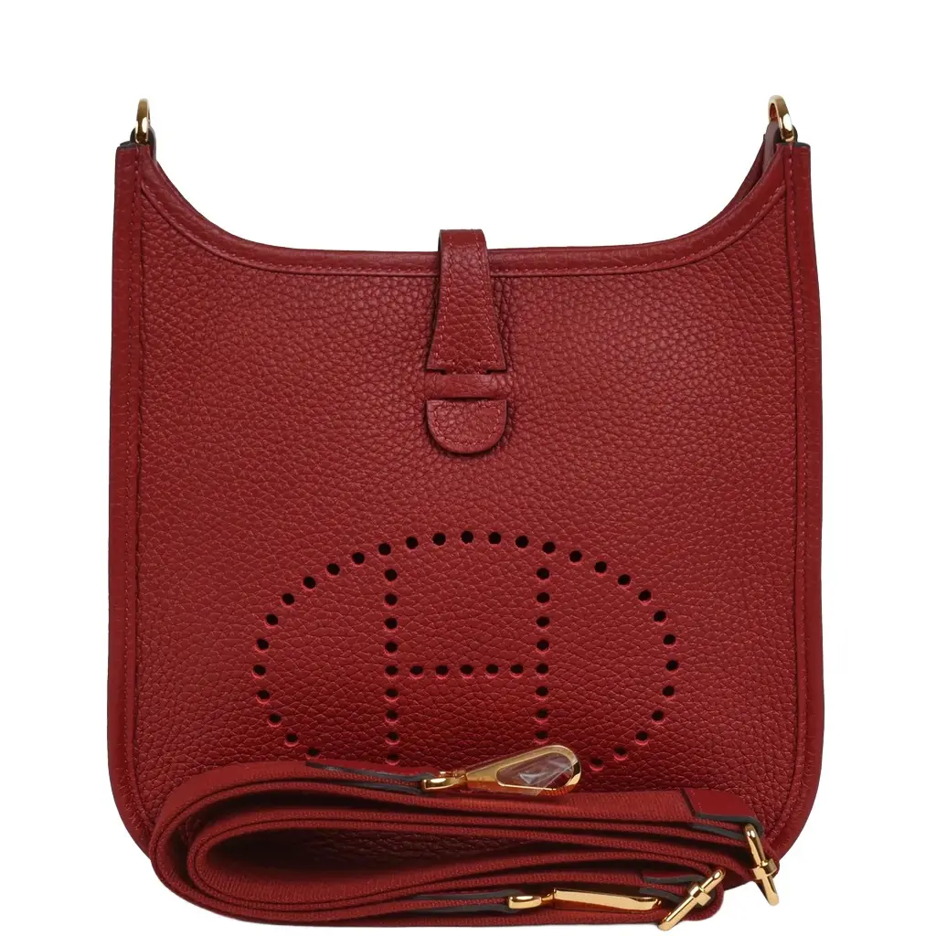HERMÈS Hermes Evelyne 23 Rouge H Clemence Gold Hardware | Image 1 HERMÈS Hermes Evelyne 23 Rouge H Clemence Gold Hardware | Image 1