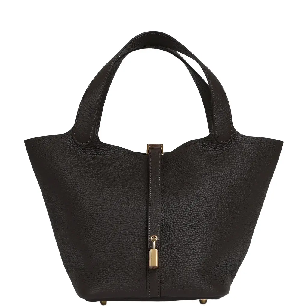 HERMÈS Hermes Picotin Lock 22 Bai Brun Clemence Gold Hardware | Image 1 HERMÈS Hermes Picotin Lock 22 Bai Brun Clemence Gold Hardware | Image 1