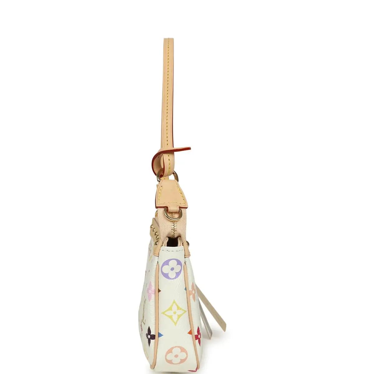 Louis Vuitton Louis Vuitton X Takashi Murakami Pochette Accessories White Multicolored Monogram Gold Hardware | Thumbnail 3 Louis Vuitton Louis Vuitton X Takashi Murakami Pochette Accessories White Multicolored Monogram Gold Hardware | Thumbnail 3