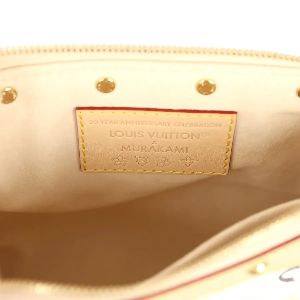 Louis Vuitton Louis Vuitton X Takashi Murakami Pochette Accessories White Multicolored Monogram Gold Hardware | Thumbnail 10 Louis Vuitton Louis Vuitton X Takashi Murakami Pochette Accessories White Multicolored Monogram Gold Hardware | Thumbnail 10