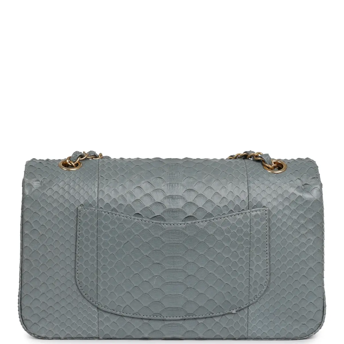 Chanel Pre-owned Chanel Medium Classic Double Flap Bag Grey Python Antique Gold Hardware | Thumbnail 4 Chanel Pre-owned Chanel Medium Classic Double Flap Bag Grey Python Antique Gold Hardware | Thumbnail 4