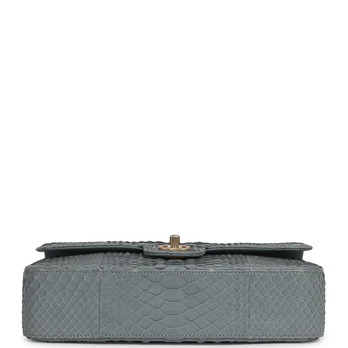 Chanel Pre-owned Chanel Medium Classic Double Flap Bag Grey Python Antique Gold Hardware | Thumbnail 6 Chanel Pre-owned Chanel Medium Classic Double Flap Bag Grey Python Antique Gold Hardware | Thumbnail 6