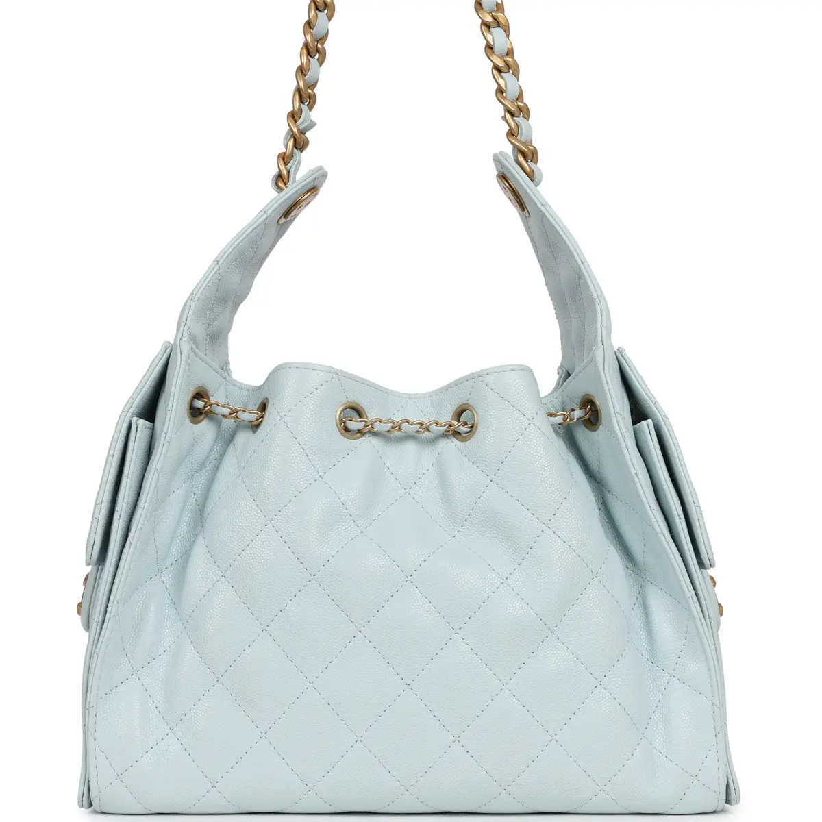 Chanel Pre-owned Chanel Small 25 Hobo Bag Light Blue Caviar Antique Gold Hardware | Thumbnail 4 Chanel Pre-owned Chanel Small 25 Hobo Bag Light Blue Caviar Antique Gold Hardware | Thumbnail 4