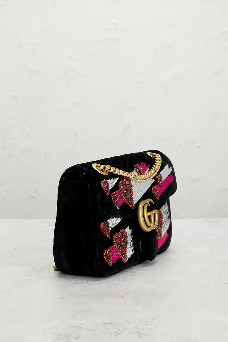 Gucci Gucci Embellished Velvet GG Marmont Shoulder Bag | Thumbnail 4 Gucci Gucci Embellished Velvet GG Marmont Shoulder Bag | Thumbnail 4