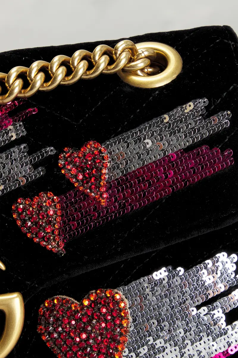 Gucci Gucci Embellished Velvet GG Marmont Shoulder Bag | Thumbnail 7 Gucci Gucci Embellished Velvet GG Marmont Shoulder Bag | Thumbnail 7