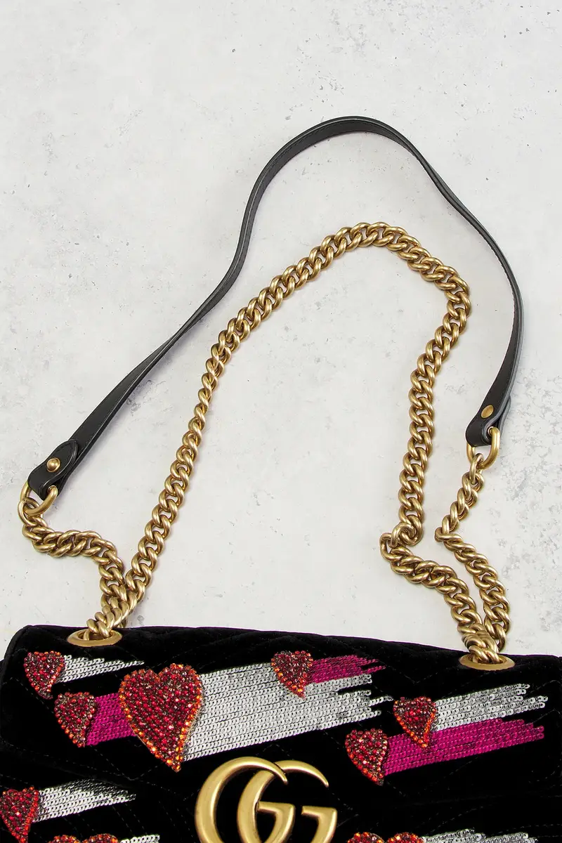 Gucci Gucci Embellished Velvet GG Marmont Shoulder Bag | Thumbnail 8 Gucci Gucci Embellished Velvet GG Marmont Shoulder Bag | Thumbnail 8