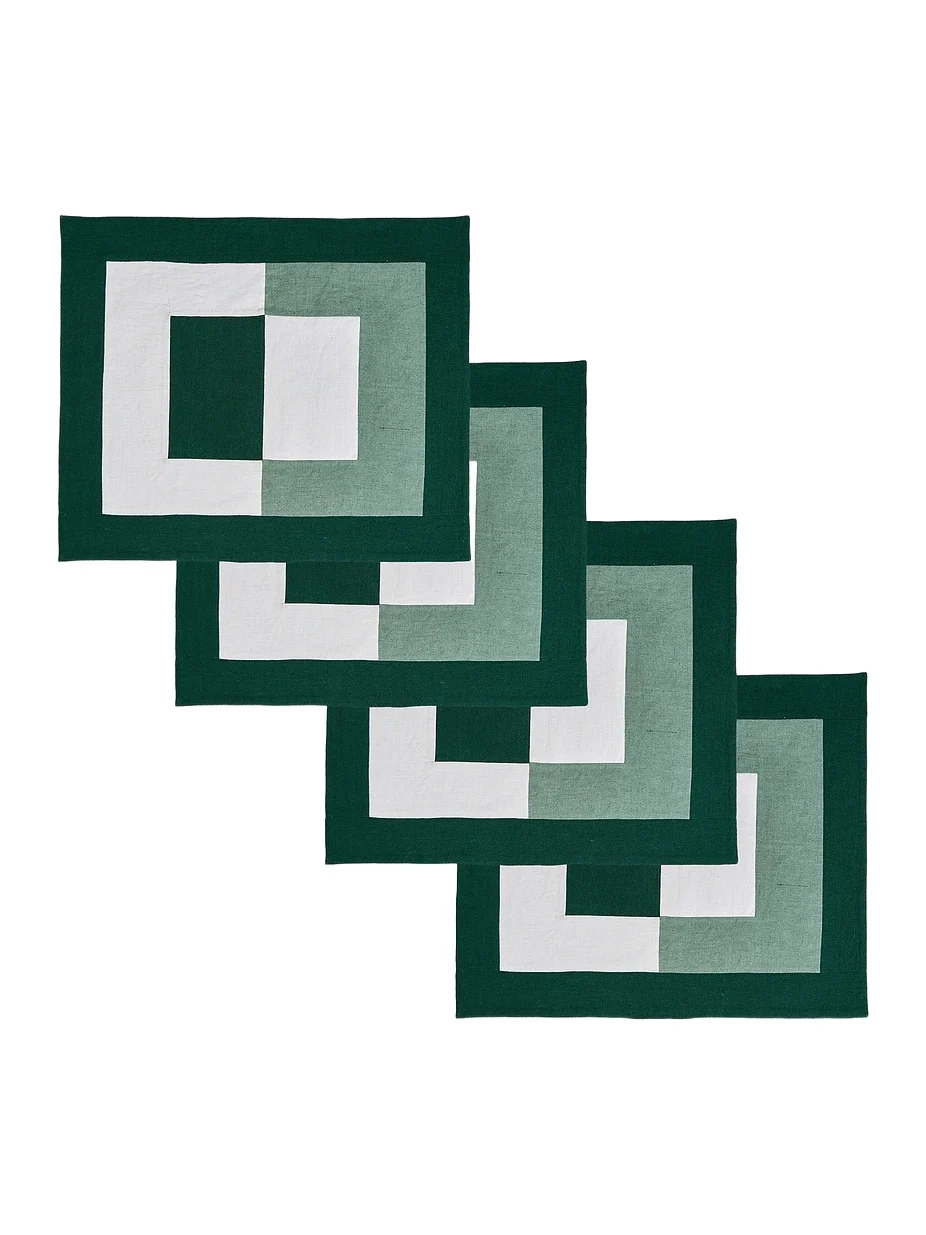 Misette Linen Embroidered Placemats Set Of 4