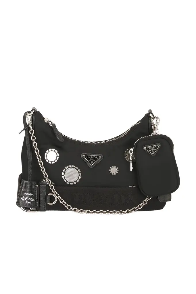 Prada Prada Sequin Polka Dot Re-Edition 2005 Re-Nylon Shoulder Bag | Image 1 Prada Prada Sequin Polka Dot Re-Edition 2005 Re-Nylon Shoulder Bag | Image 1