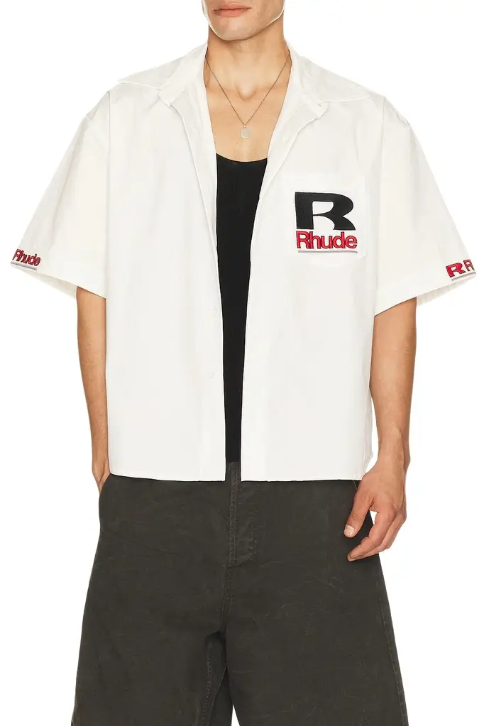 Rhude Petrol Oversized Mechanic Shirt | Image 1 Rhude Petrol Oversized Mechanic Shirt | Image 1