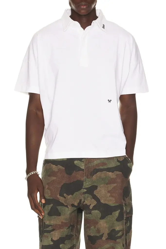 Rhude Short Sleeve Jersey Polo Shirt | Image 1 Rhude Short Sleeve Jersey Polo Shirt | Image 1