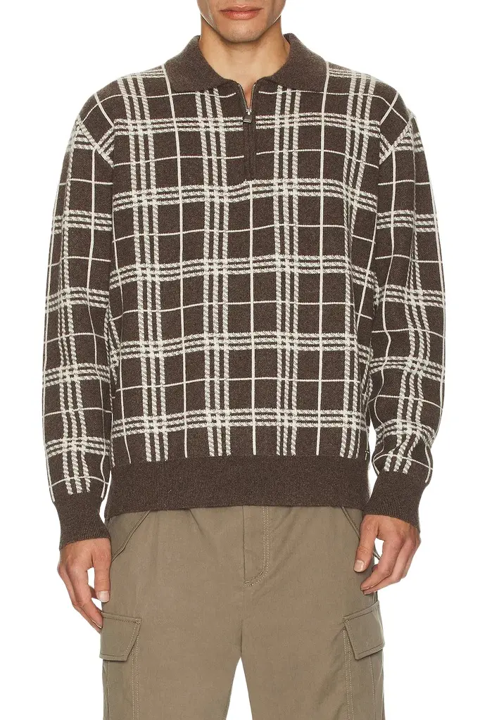 Simkhai Klaus Zip Polo Sweater | Image 1 Simkhai Klaus Zip Polo Sweater | Image 1