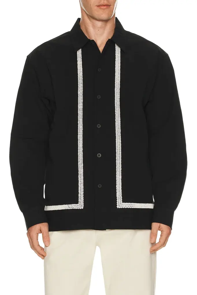 NN07 Reed Embroidered Button Up Overshirt