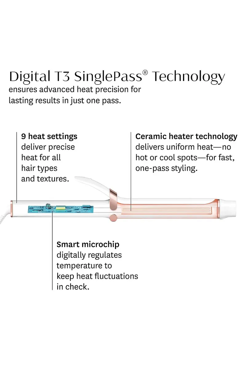 T3 Singlepass Curl X 1 Ceramic Extra-long Barrel Curling Iron | Thumbnail 10