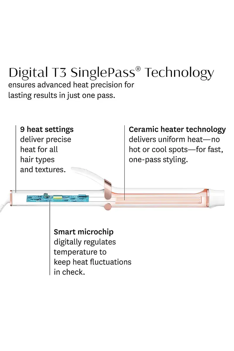 T3 Singlepass Curl X 1.5 Ceramic Extra-long Barrel Curling Iron | Thumbnail 10