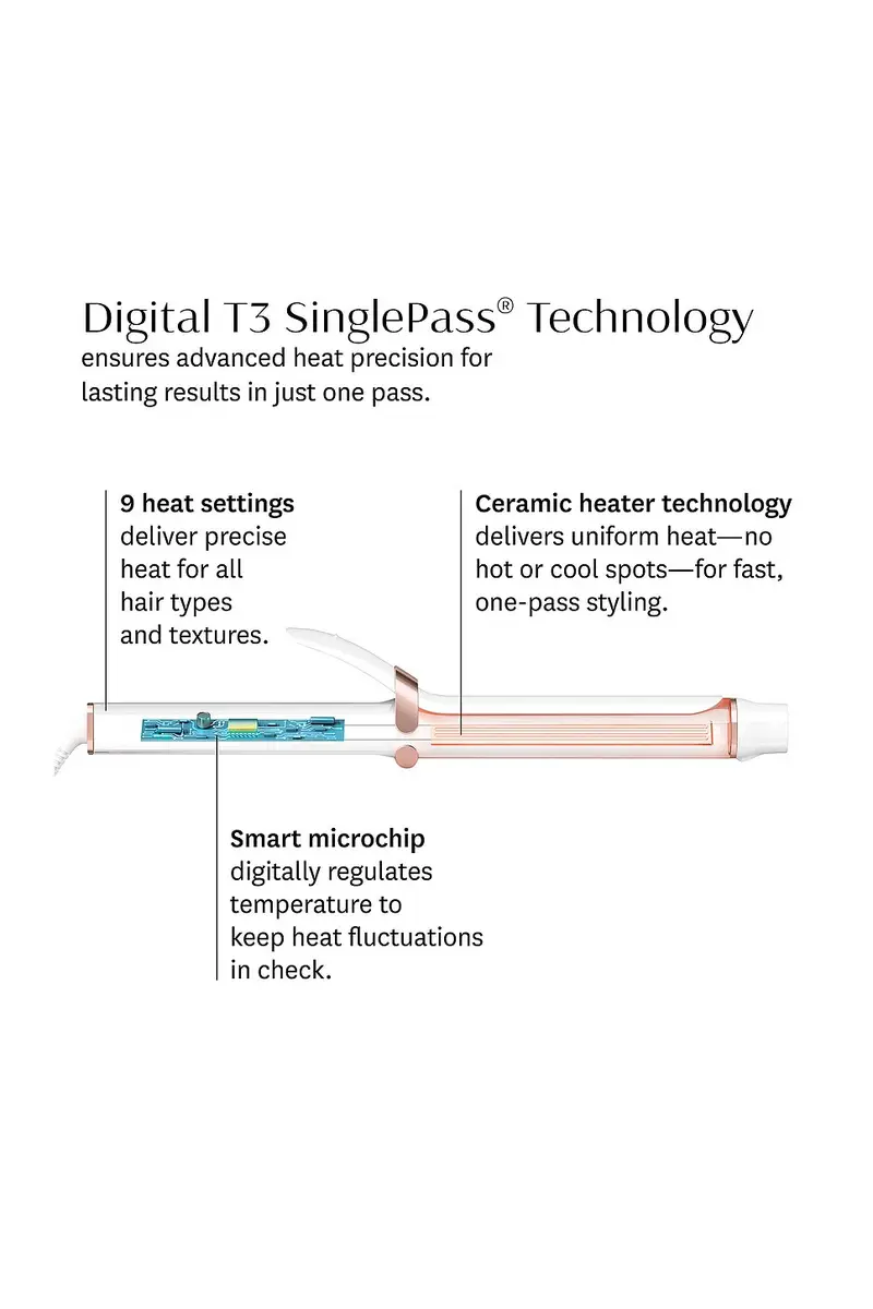 T3 Singlepass Curl X 1.25 Ceramic Extra-Long Barrel Curling Iron | Thumbnail 5 T3 Singlepass Curl X 1.25 Ceramic Extra-Long Barrel Curling Iron | Thumbnail 5