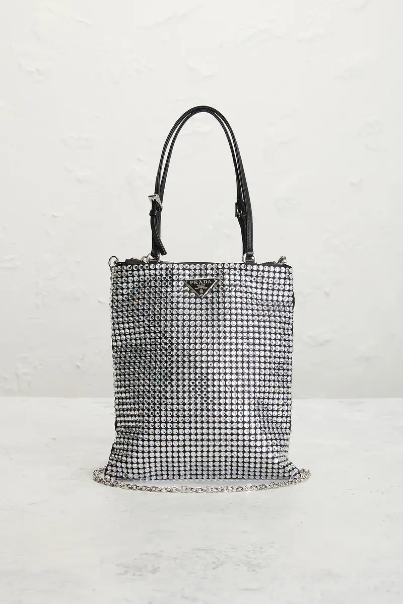 Prada Prada Crystal Embellished Satin Tote Bag | Thumbnail 2 Prada Prada Crystal Embellished Satin Tote Bag | Thumbnail 2