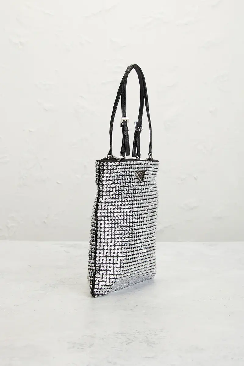 Prada Prada Crystal Embellished Satin Tote Bag | Thumbnail 4 Prada Prada Crystal Embellished Satin Tote Bag | Thumbnail 4