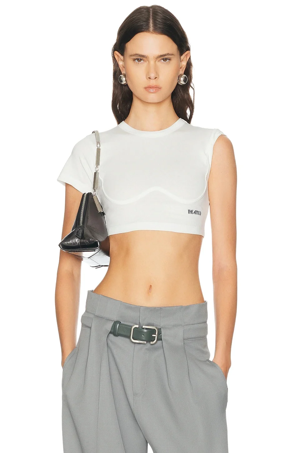 The Attico Logo Crop Tee