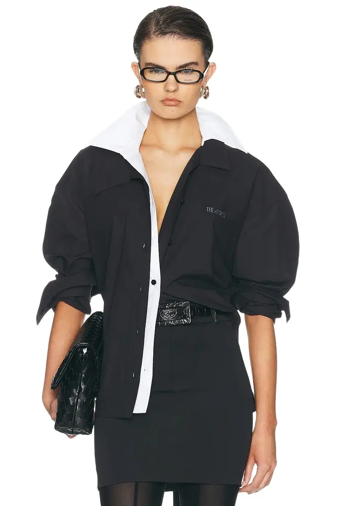The Attico Oversized Contrast Shirt | Image 1 The Attico Oversized Contrast Shirt | Image 1