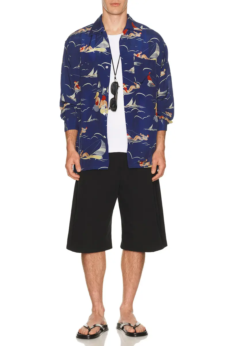 Beams Plus Open Collar Cupro Print | Thumbnail 3 Beams Plus Open Collar Cupro Print | Thumbnail 3