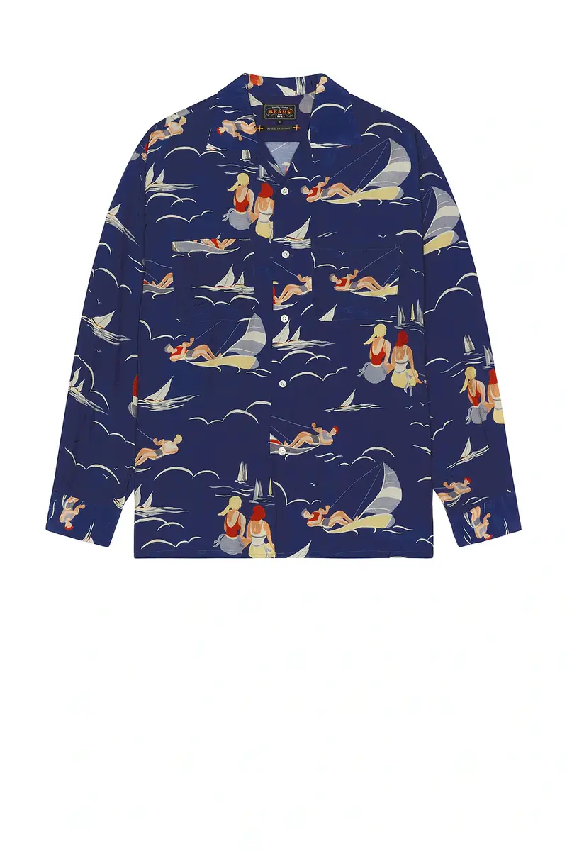 Beams Plus Open Collar Cupro Print | Thumbnail 4 Beams Plus Open Collar Cupro Print | Thumbnail 4