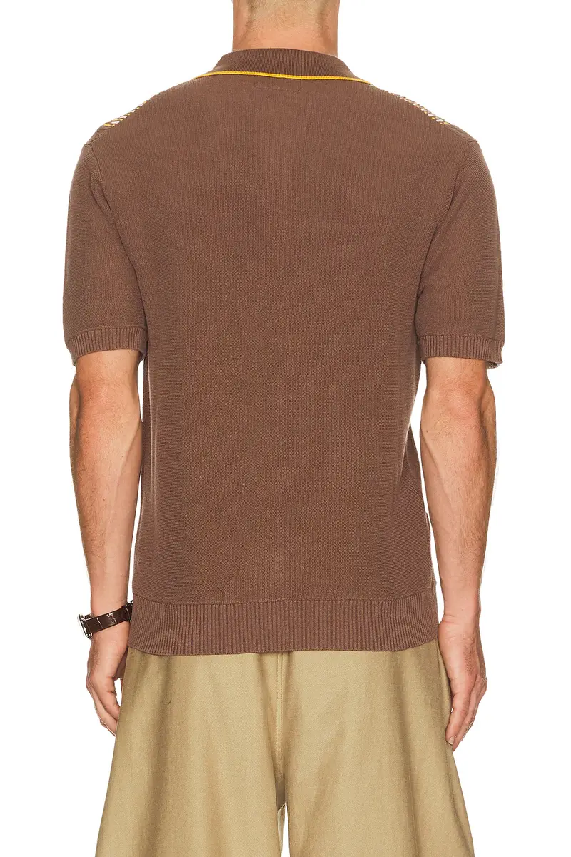Beams Plus Knit Polo Front Stripe Jacquard | Thumbnail 2 Beams Plus Knit Polo Front Stripe Jacquard | Thumbnail 2