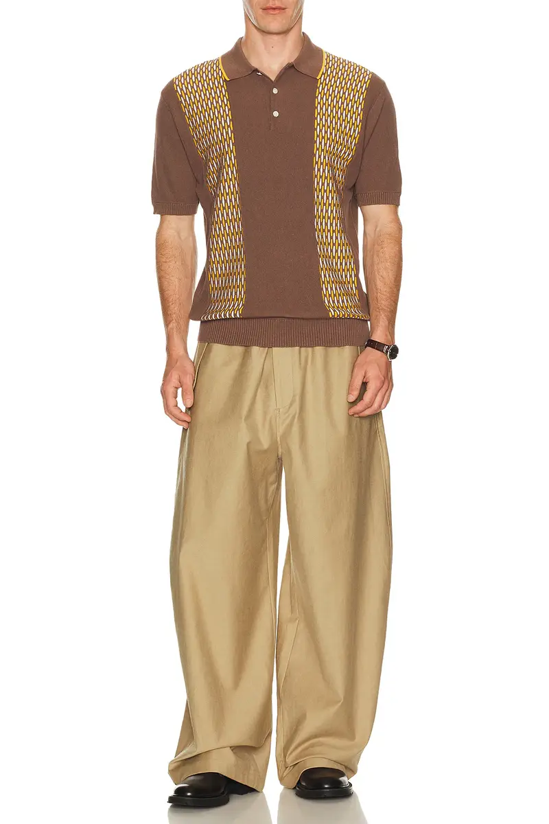 Beams Plus Knit Polo Front Stripe Jacquard | Thumbnail 3 Beams Plus Knit Polo Front Stripe Jacquard | Thumbnail 3