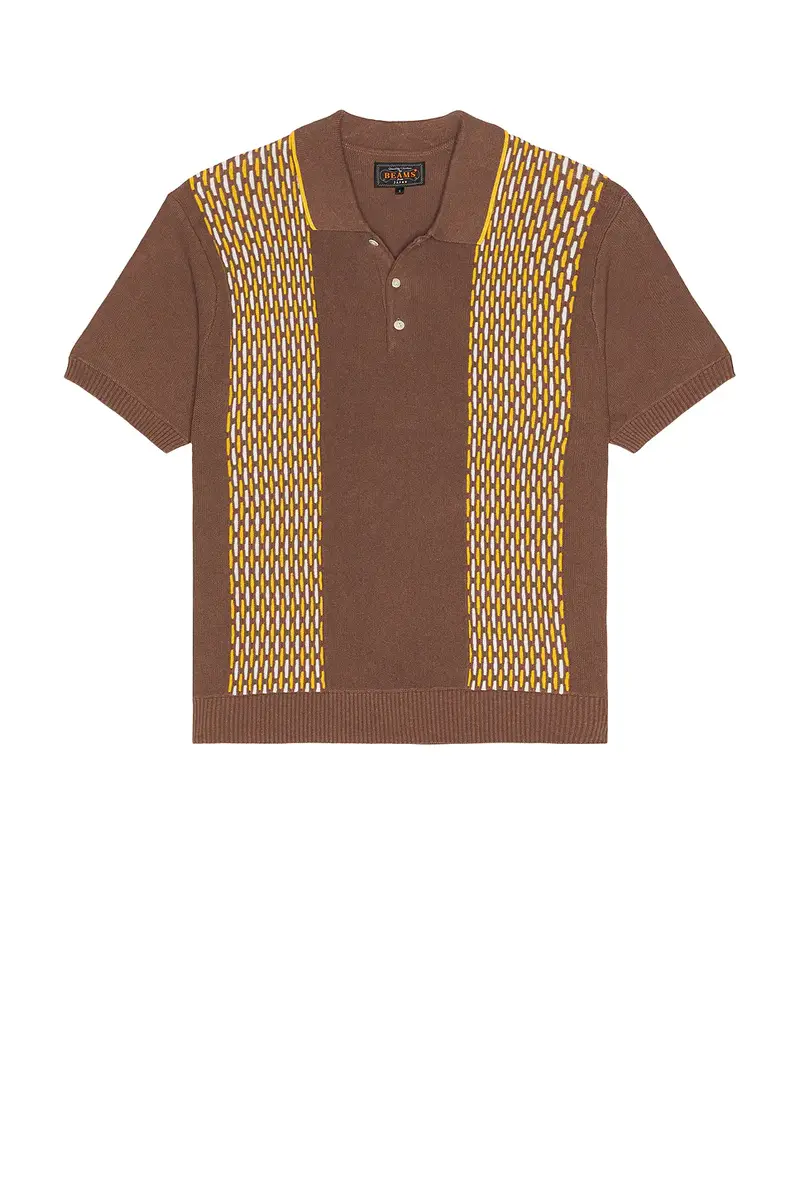 Beams Plus Knit Polo Front Stripe Jacquard | Thumbnail 4 Beams Plus Knit Polo Front Stripe Jacquard | Thumbnail 4