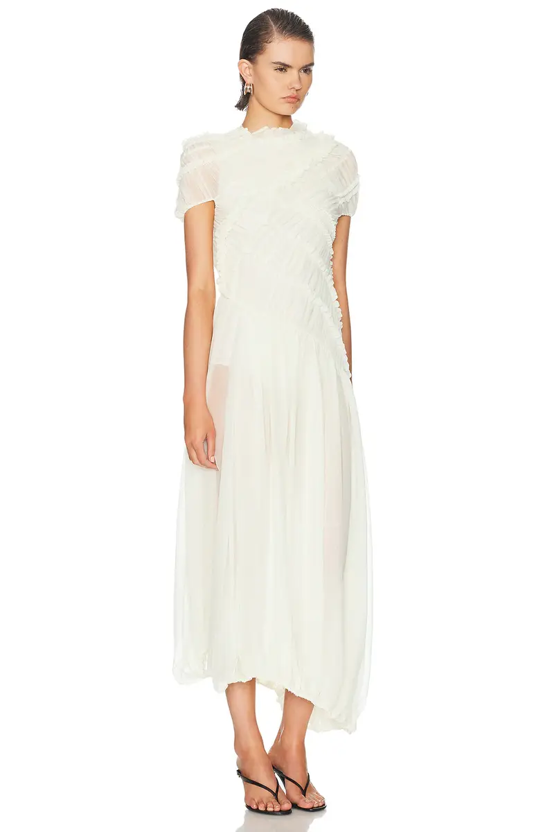 Magda Butrym Sheer Asymmetrical Dress | Thumbnail 3 Magda Butrym Sheer Asymmetrical Dress | Thumbnail 3