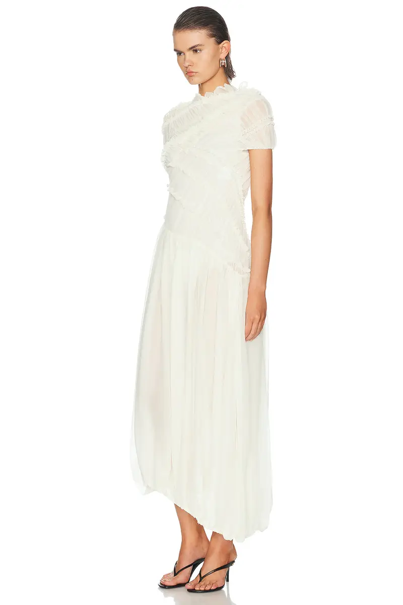 Magda Butrym Sheer Asymmetrical Dress | Thumbnail 4 Magda Butrym Sheer Asymmetrical Dress | Thumbnail 4
