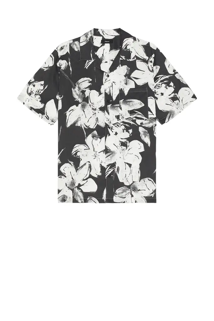 Theory Noll Brush Floral Shirt