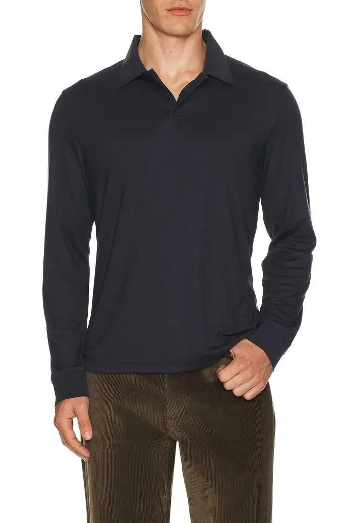 Theory Anemone Milano Goris Long Sleeve Polo