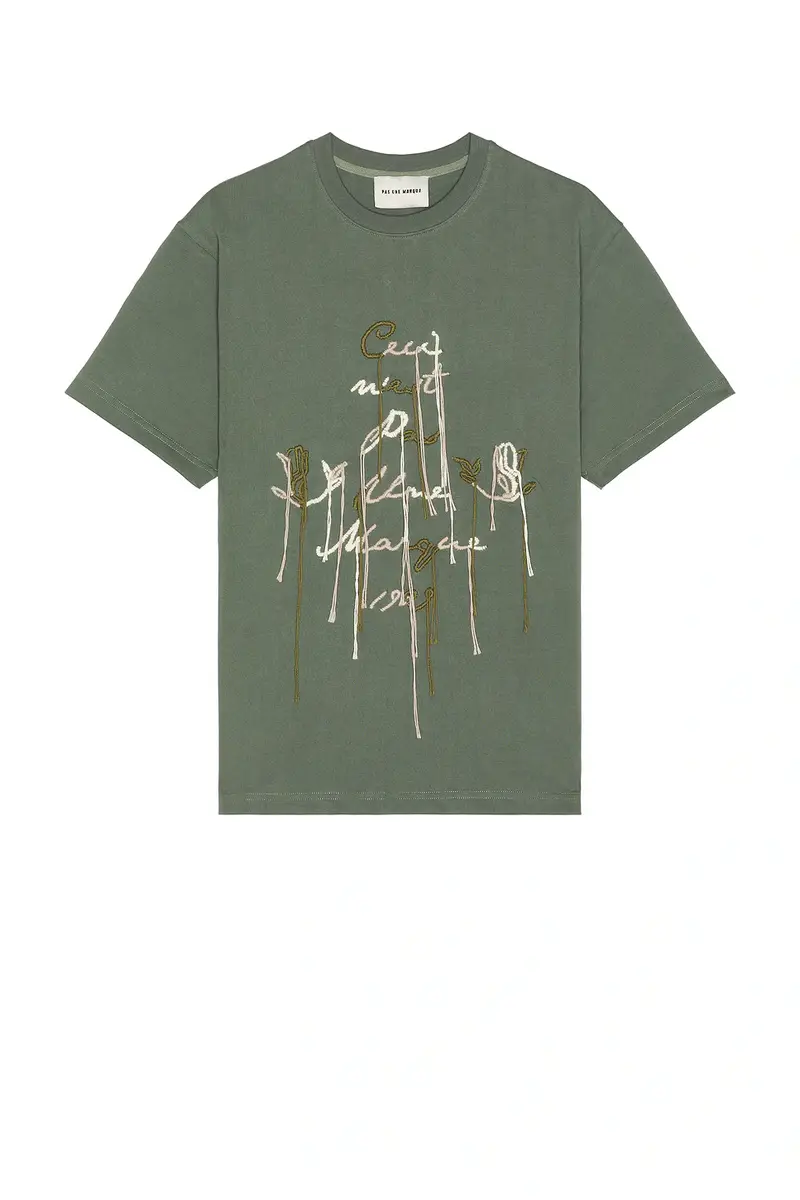 Pas Une Marque Hand Stitched Embroidery Ceci Tee | Thumbnail 4