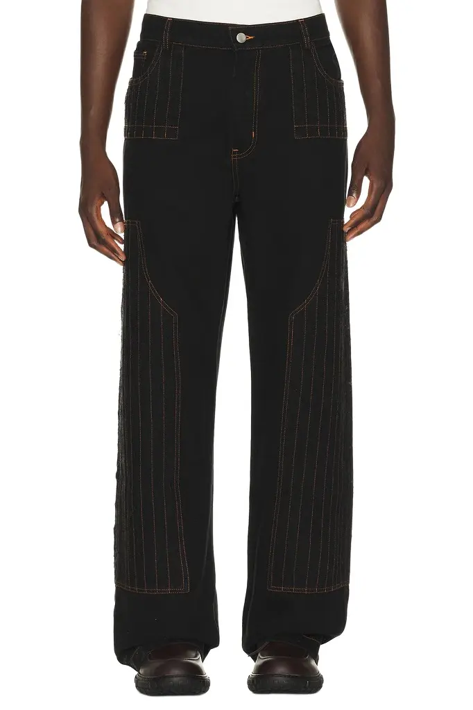 Pas Une Marque Distressed Patch Carpenter Pants | Image 1 Pas Une Marque Distressed Patch Carpenter Pants | Image 1