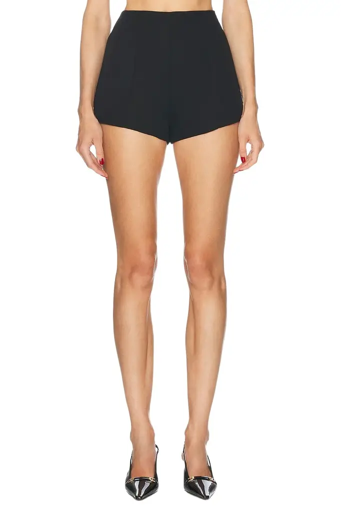 EAVES Naftali Polished Crepe Mini Shorts | Image 1 EAVES Naftali Polished Crepe Mini Shorts | Image 1