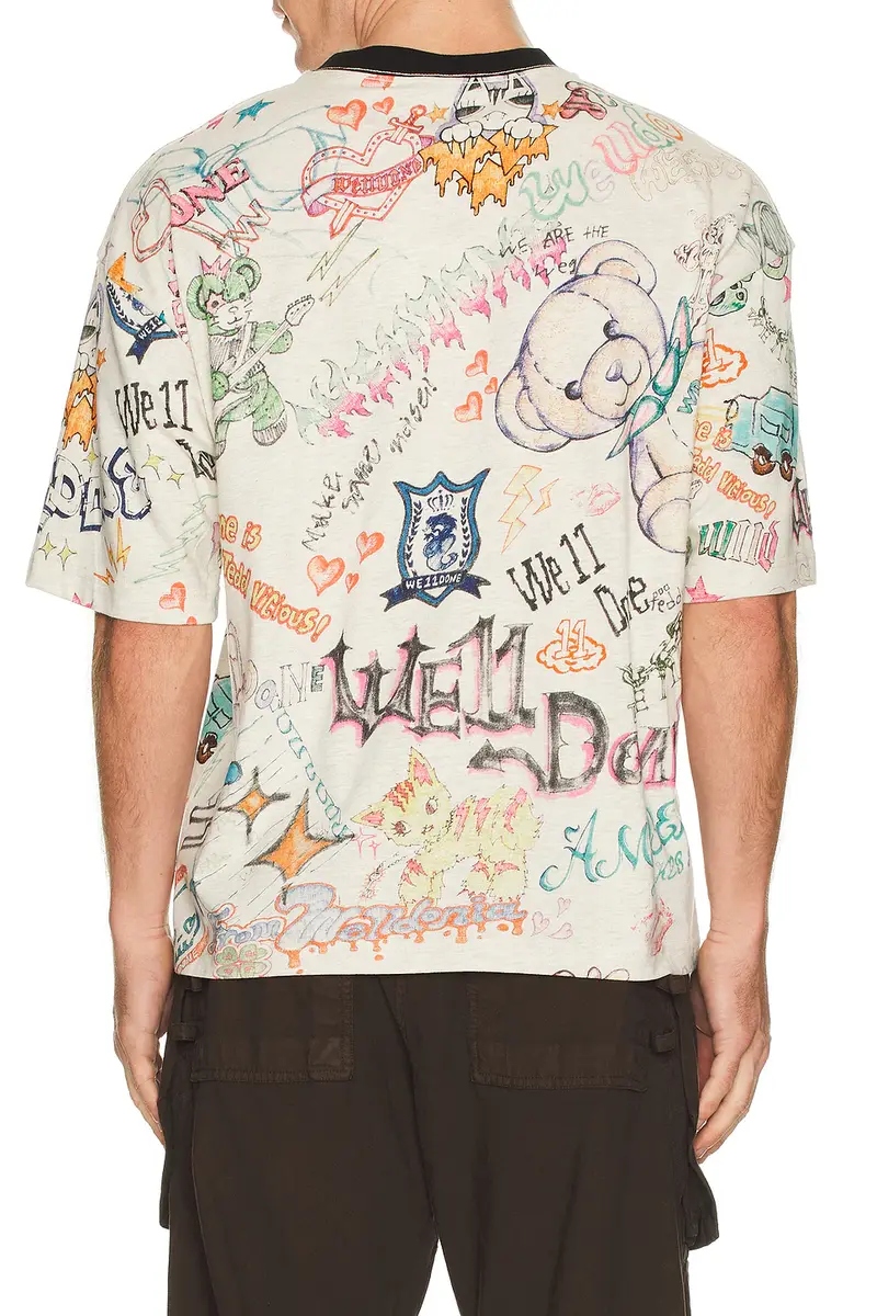 We11Done Doodle Printed T-Shirt | Thumbnail 2