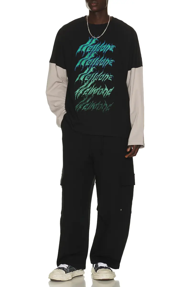We11Done Crayon Multi Logo Long-Sleeved T-Shirt | Thumbnail 3